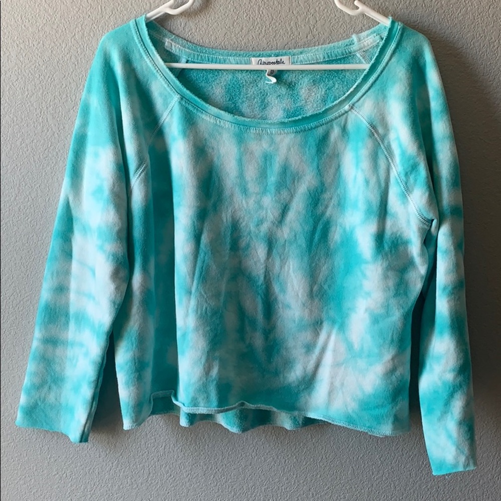 Aeropostale Teal Tie Dye Sweatshirt Size XL